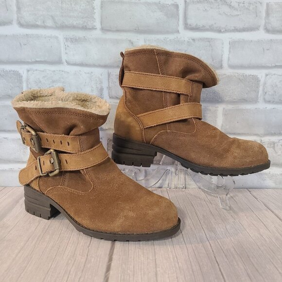 Caterpillar CAT Women's Jory Combat Boots Brown Suede Leather US Size 7.5 - Picture 1 of 8